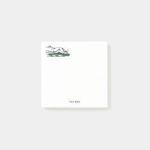 Greyhound Whippet Running Heraldic Crest Emblem Post-it® Notes