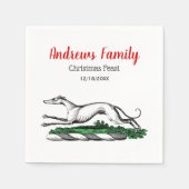 Greyhound Whippet Running Heraldic Crest Emblem Servet (Voorkant)