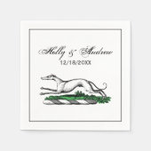 Greyhound Whippet Running Heraldic Crest Emblem Servetten (Voorkant)