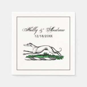 Greyhound Whippet Running Heraldic Crest Emblem Servetten