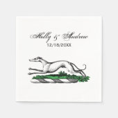 Greyhound Whippet Running Heraldic Crest Emblem Servetten (Voorkant)