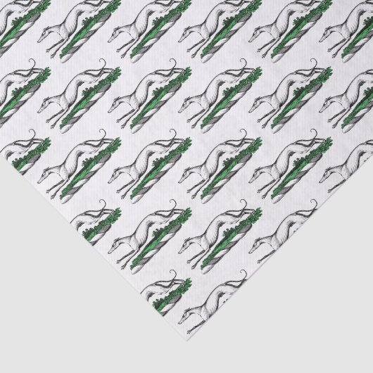 Greyhound Whippet Running Heraldic Crest Emblem Tissuepapier (Detail)