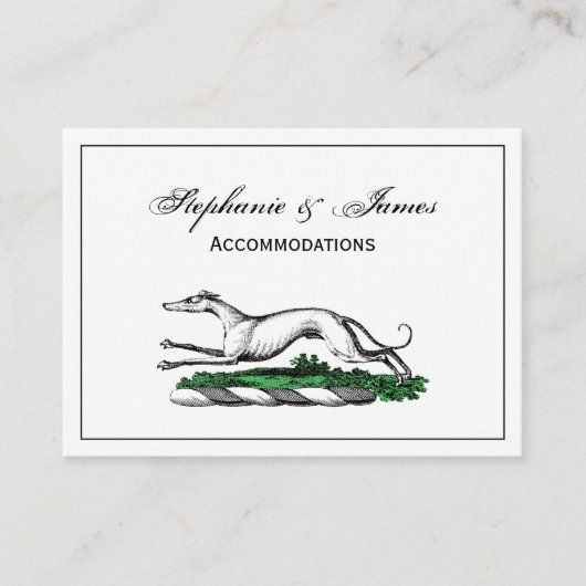 Greyhound Whippet Running Heraldic Crest Emblem Visitekaartje (Voorkant)