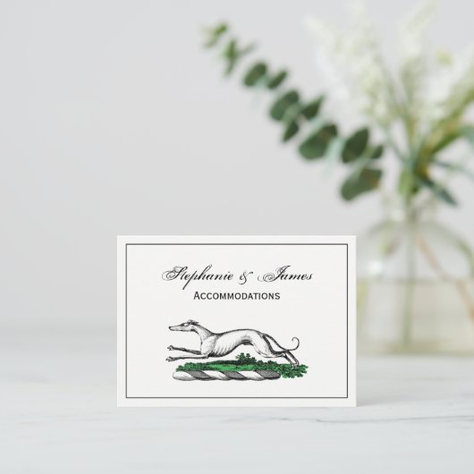 Greyhound Whippet Running Heraldic Crest Emblem Visitekaartje (Staand voorkant)