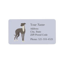 Greyhound Whippet Silhouette Label