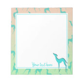 Greyhound whippet silhouette patroon gepersonalise notitieblok (Voorkant)