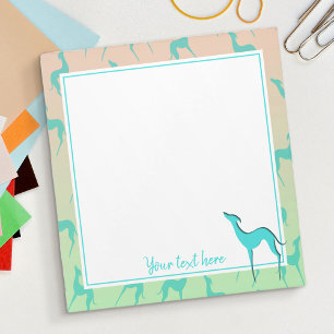 Greyhound whippet silhouette patroon gepersonalise notitieblok