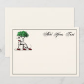 Greyhound Whippet Tree Heraldic Crest Note Kaart I Notitiekaartje (Voorkant / Achterkant)