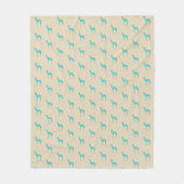 Greyhound Whippet turquoise silhouet Patroon Fleece Deken (Voorkant)