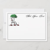 Greyhound Whippet W/Tree Heraldic Crest Note Card Notitiekaartje (Voorkant)