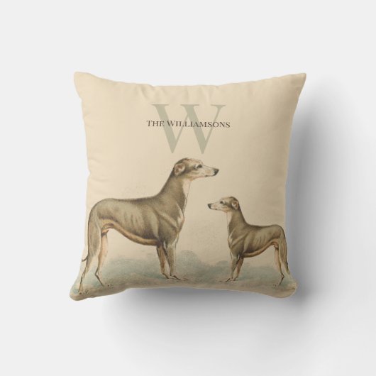 Greyhound Whippet Zachte Roze Retro Stijl Kussen (Achterkant)