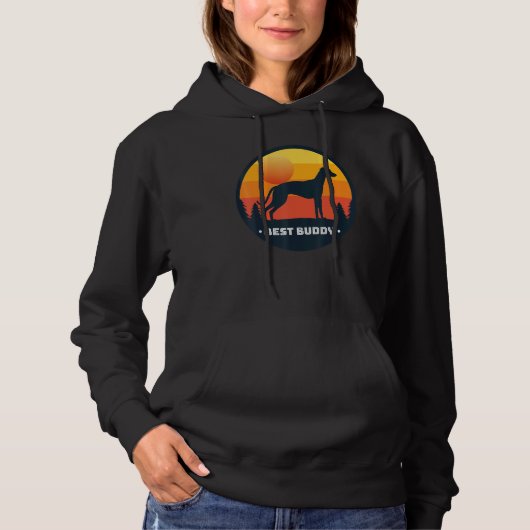 Greyhound Windhound Retro 16 Hoodie (Voorkant)