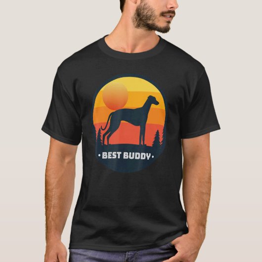 Greyhound Windhound Retro 16 T-shirt (Voorkant)