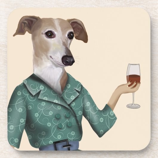 Greyhound Wine Snob Bier Onderzetter (Voorkant)