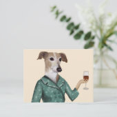 Greyhound Wine Snob Briefkaart (Staand voorkant)