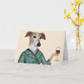 Greyhound Wine Snob Kaart (Gele Bloem)