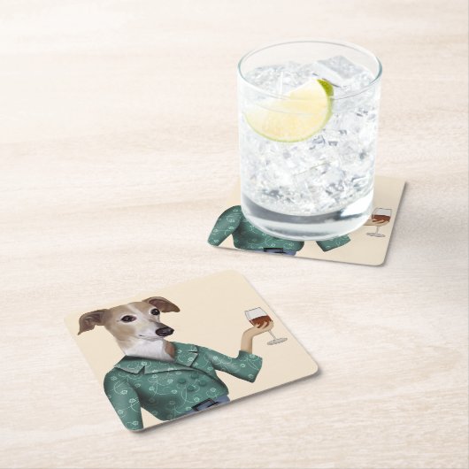 Greyhound Wine Snob Kartonnen Onderzetters (Insitu)