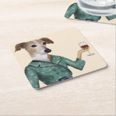 Greyhound Wine Snob Kartonnen Onderzetters (Schuin)