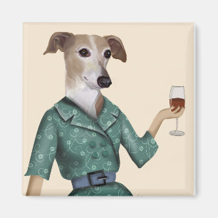 Greyhound Wine Snob Magneet