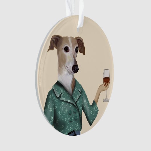 Greyhound Wine Snob Ornament (voorkant)