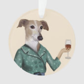 Greyhound Wine Snob Ornament (voorkant)