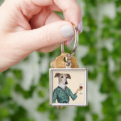 Greyhound Wine Snob Sleutelhanger (Hand)