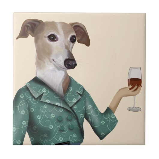 Greyhound Wine Snob Tegeltje (Voorkant)