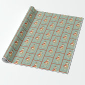 Greyhound Winter Patroon Cadeaupapier (Uitgerold)