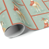 Greyhound Winter Patroon Cadeaupapier (Rol Hoek)