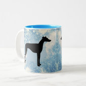 Greyhound Winter Tweekleurige Koffiemok (Voorkant links)