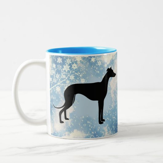Greyhound Winter Tweekleurige Koffiemok (Links)