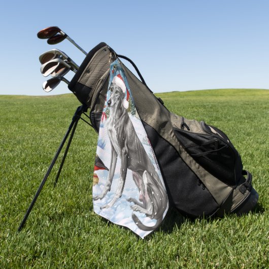 Greyhound Winter Wonderland Christmas Joy Golfhanddoek (Groen)