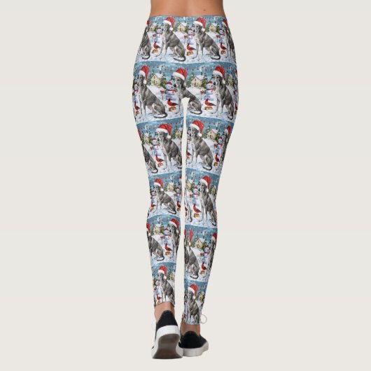 Greyhound Winter Wonderland Christmas Joy Leggings (Achterkant)