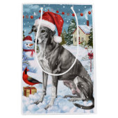 Greyhound Winter Wonderland Christmas Joy Medium Cadeauzakje (Voorkant)
