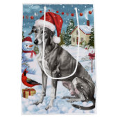 Greyhound Winter Wonderland Christmas Joy Medium Cadeauzakje (Achterkant)