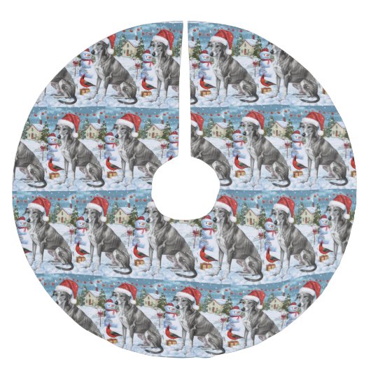 Greyhound Winter Wonderland Kerstvreugde Kerstboom Rok (Voorkant)