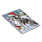 Greyhound Winter Wonderland Kerstvreugde Notitieboek (Rechterzijde)