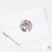 Greyhound Witch Ronde Sticker (Envelop)