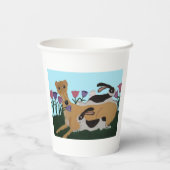 Greyhound with Bunnies Paper Cups Papieren Bekers (Achterkant)