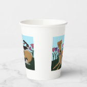 Greyhound with Bunnies Paper Cups Papieren Bekers (Links)