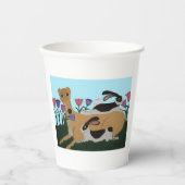 Greyhound with Bunnies Paper Cups Papieren Bekers (Voorkant)