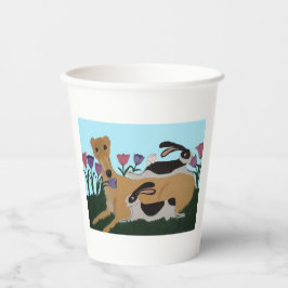 Greyhound with Bunnies Paper Cups Papieren Bekers