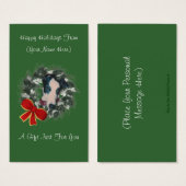 Greyhound Wreate Kerstfeestdag Gift Kaart Label (Voorkant /achterkant)