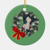 Greyhound Wreath Holiday Dog Ornament (Voorkant)