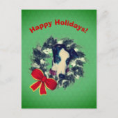 Greyhound Wreath Kerstfeestdag Briefkaart (Voorkant)