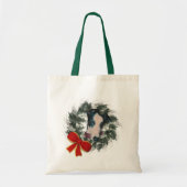 Greyhound Wreath Kerstfeestdag Tote Bag (Voorkant)