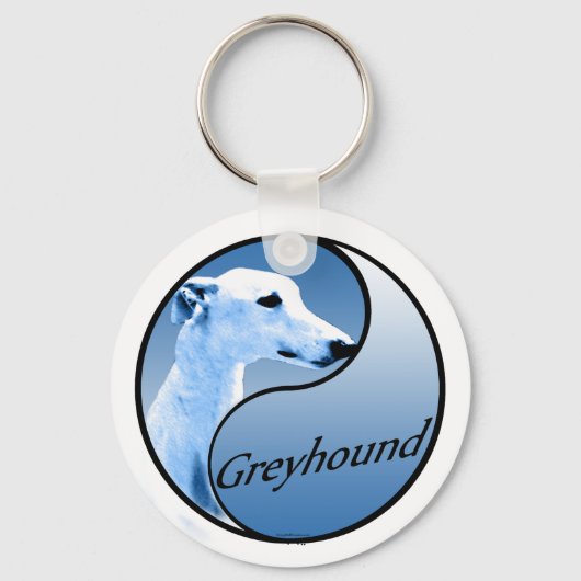 Greyhound Yin en Yang Sleutelhanger (Voorkant)