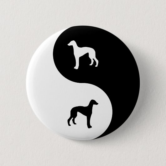 Greyhound Yin Yang Ronde Button 5,7 Cm (Voorkant)