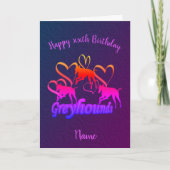 Greyhounds and Hearts Birthday Kaart (Voorkant)