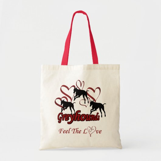 Greyhounds and Hearts Love Dog Tote Bag (Voorkant)